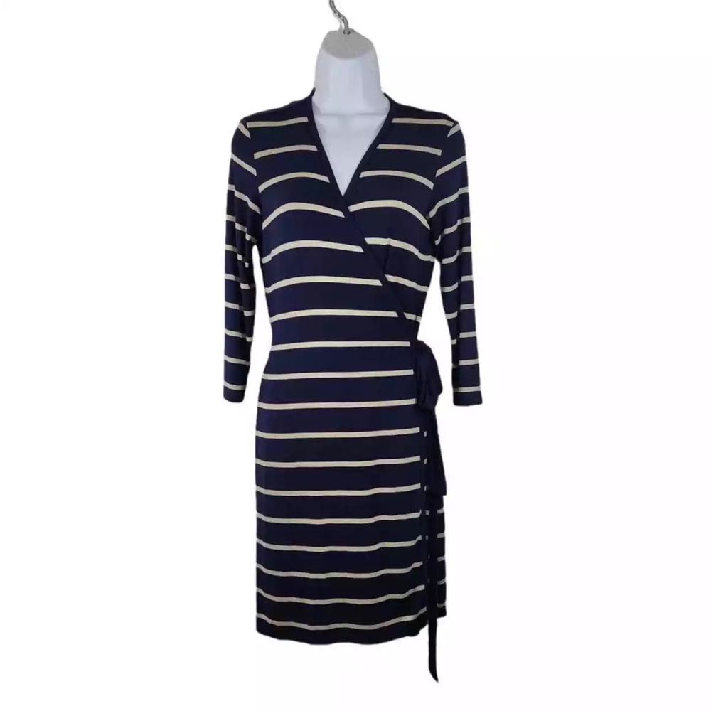 CK Calvin Klein Striped Summer Wrap Dress